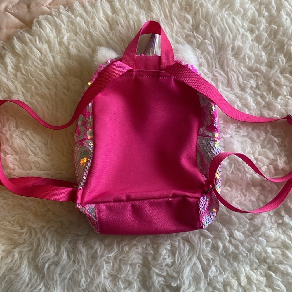 Pink sequin unicorn backpack - Picture 3 of 4